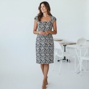 Ann Taylor Crushed Silk Dress NWT Abstract Pixel Print Shift Cap Sleeve Size 2